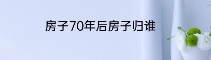 房子70年后房子归谁