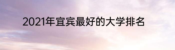2021年宜宾最好的大学排名