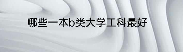 哪些一本b类大学工科最好