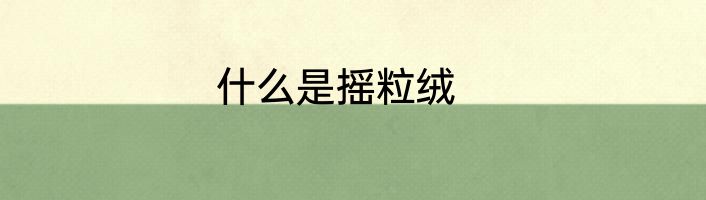 什么是摇粒绒