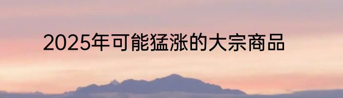2025年可能猛涨的大宗商品