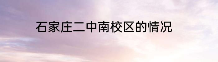 石家庄二中南校区的情况