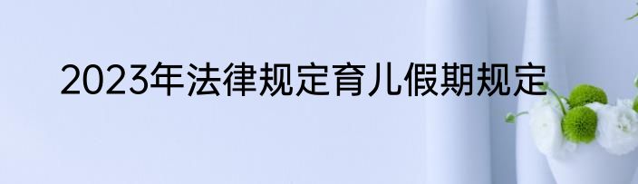 2023年法律规定育儿假期规定