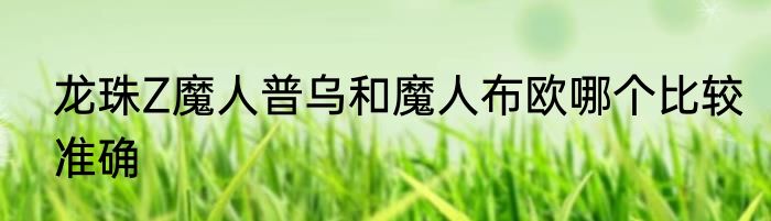 龙珠Z魔人普乌和魔人布欧哪个比较准确