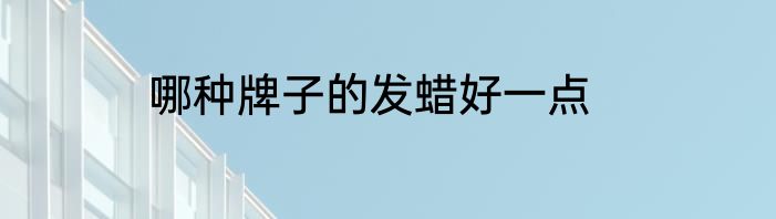 哪种牌子的发蜡好一点