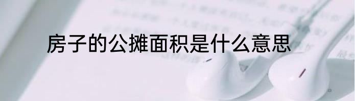 房子的公摊面积是什么意思