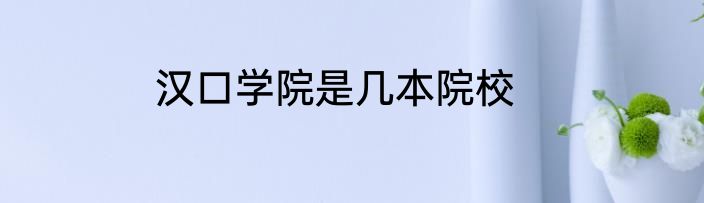 汉口学院是几本院校