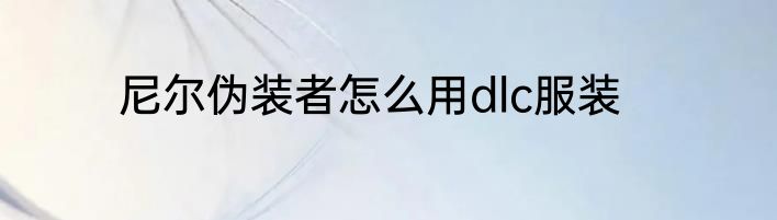 尼尔伪装者怎么用dlc服装