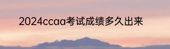 2024ccaa考试成绩多久出来