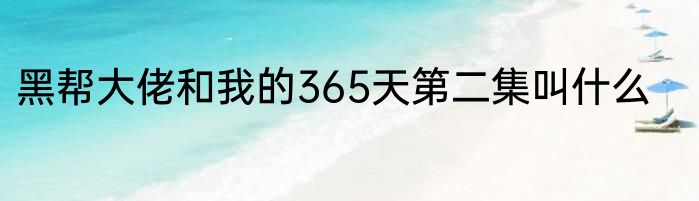 黑帮大佬和我的365天第二集叫什么