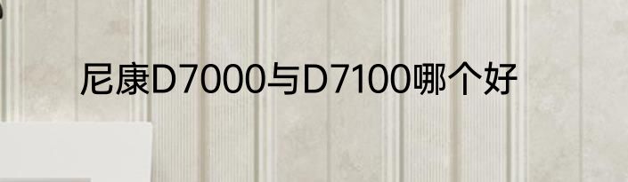 尼康D7000与D7100哪个好