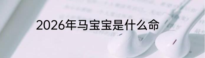2026年马宝宝是什么命