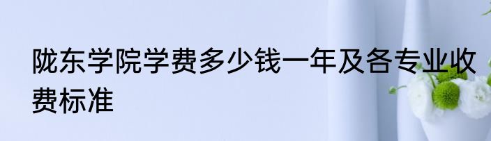 陇东学院学费多少钱一年及各专业收费标准
