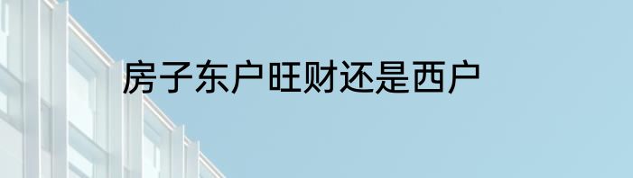 房子东户旺财还是西户