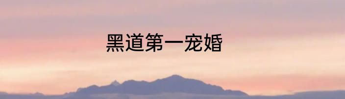 黑道第一宠婚