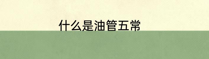 什么是油管五常