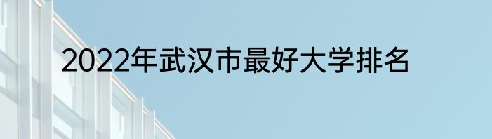 2022年武汉市最好大学排名