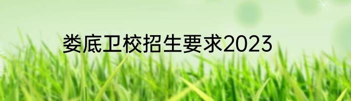 娄底卫校招生要求2023