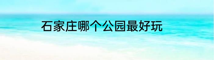 石家庄哪个公园最好玩