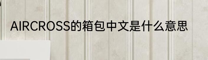 AIRCROSS的箱包中文是什么意思
