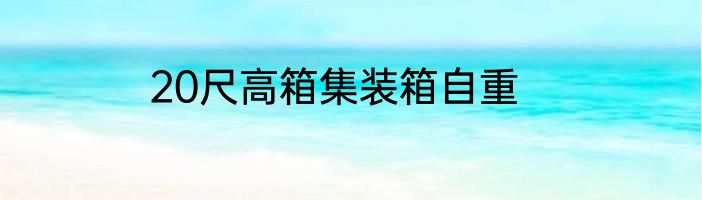 20尺高箱集装箱自重