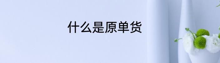什么是原单货