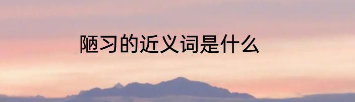 陋习的近义词是什么