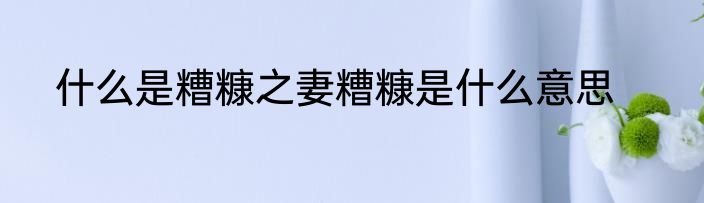 什么是糟糠之妻糟糠是什么意思