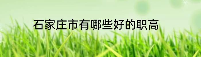 石家庄市有哪些好的职高