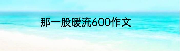那一股暖流600作文