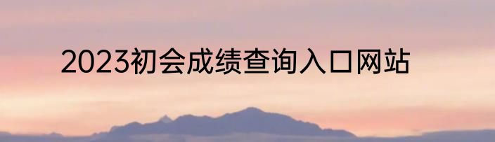 2023初会成绩查询入口网站