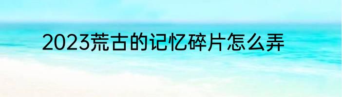 2023荒古的记忆碎片怎么弄