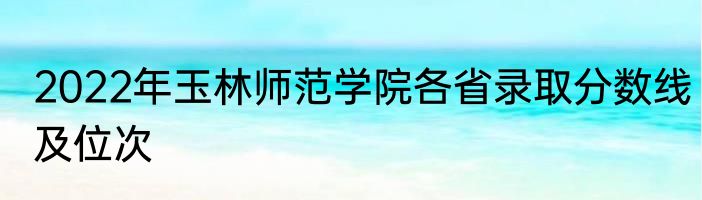 2022年玉林师范学院各省录取分数线及位次