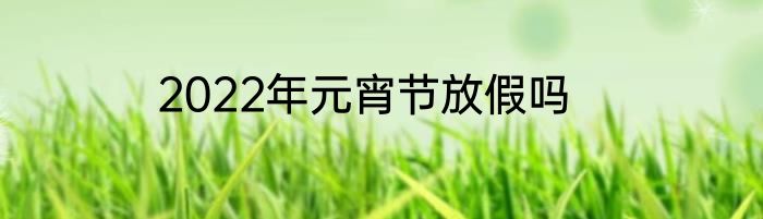 2022年元宵节放假吗
