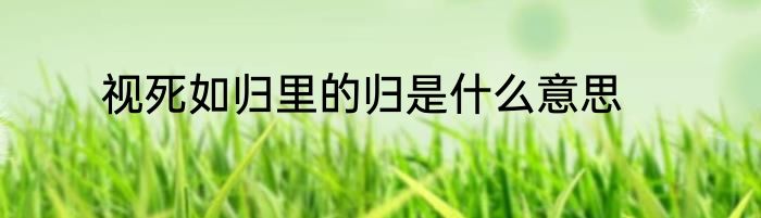 视死如归里的归是什么意思