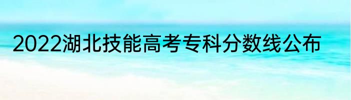 2022湖北技能高考专科分数线公布
