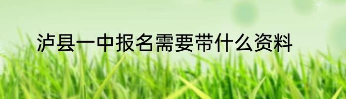泸县一中报名需要带什么资料