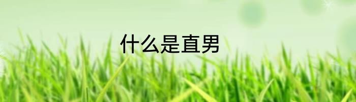 什么是直男