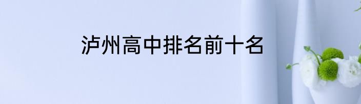 泸州高中排名前十名