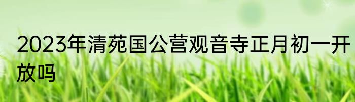 2023年清苑国公营观音寺正月初一开放吗