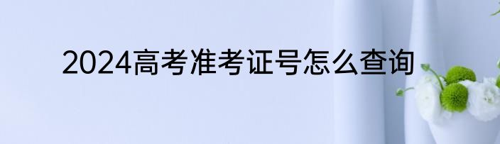 2024高考准考证号怎么查询
