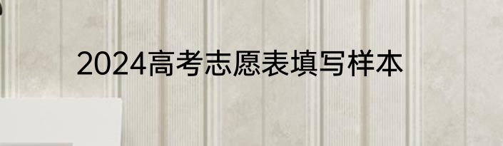 2024高考志愿表填写样本