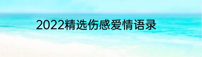 2022精选伤感爱情语录