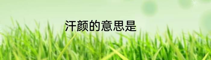 汗颜的意思是
