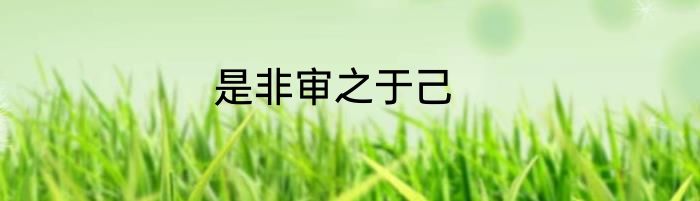是非审之于己