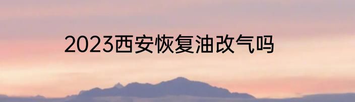 2023西安恢复油改气吗