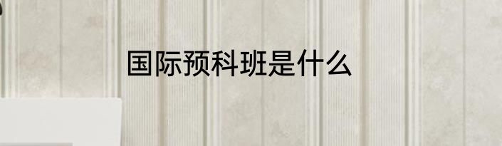 国际预科班是什么