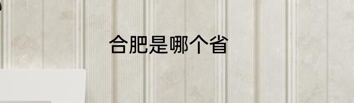 合肥是哪个省