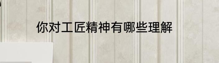 你对工匠精神有哪些理解