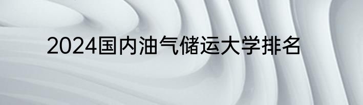 2024国内油气储运大学排名